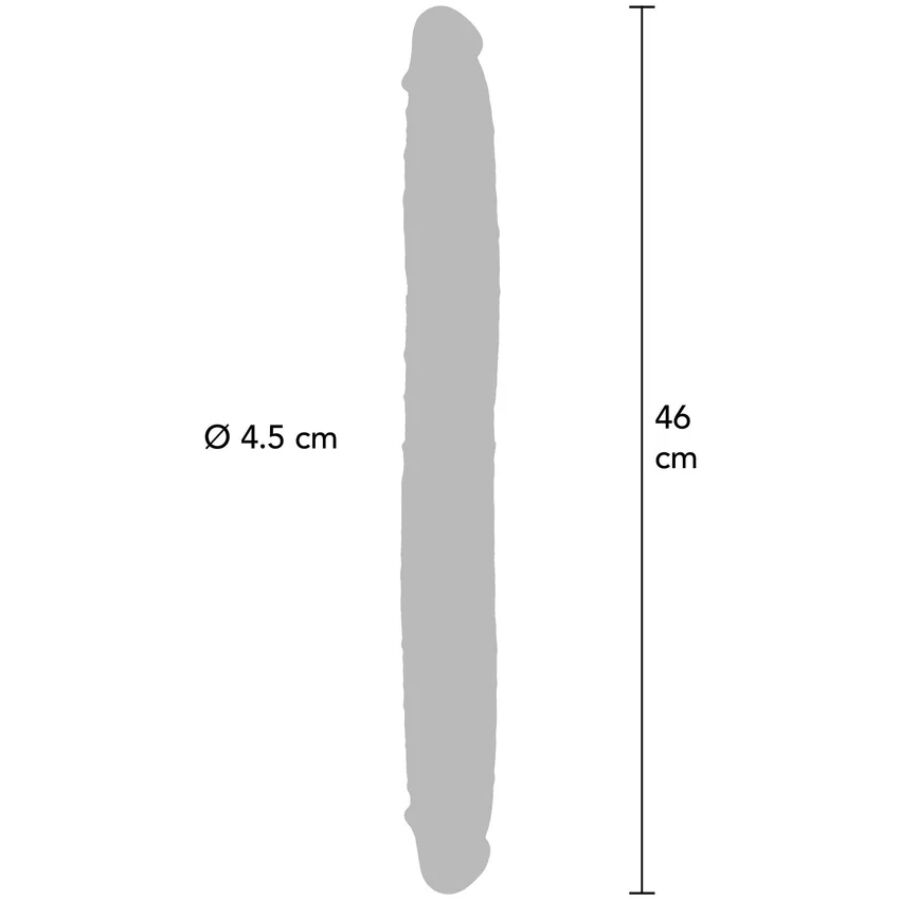 Dubbelsidig silikon dildo karamell 46 cm