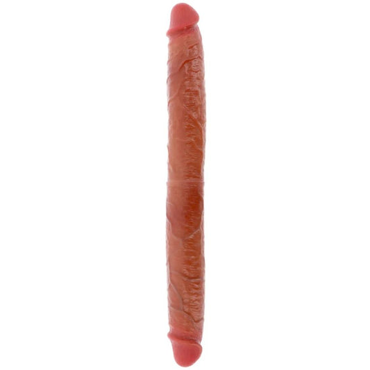 GET REAL - Dubbelsidig silikon dildo karamell 46 cm