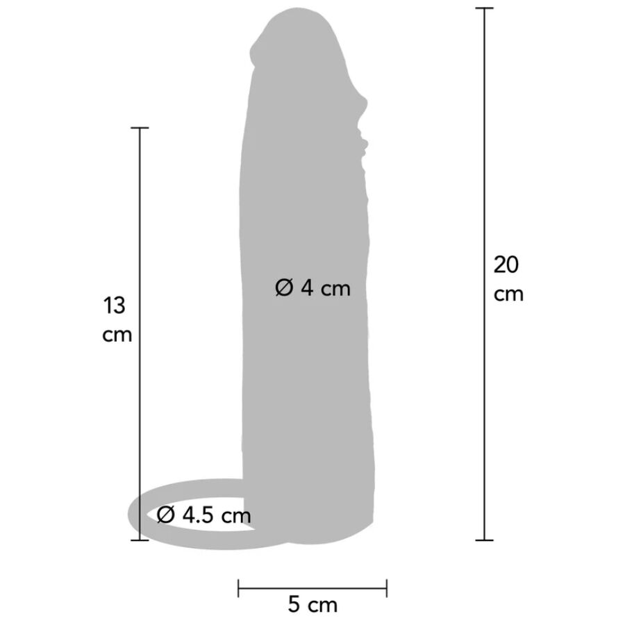 Silikon penis sleeve i karamellfärg, 20 cm