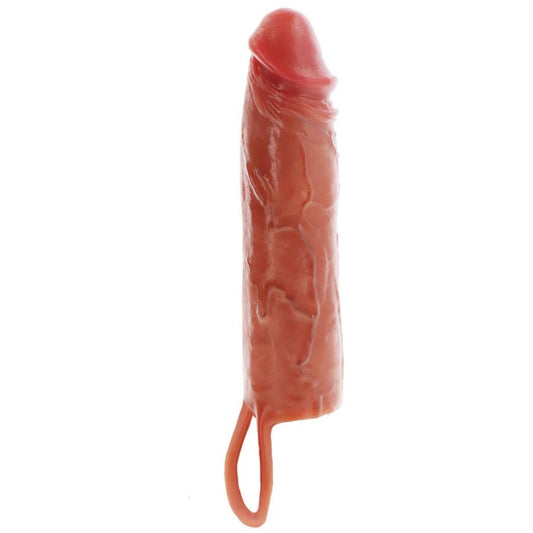 Silikon penis sleeve i karamellfärg, 20 cm