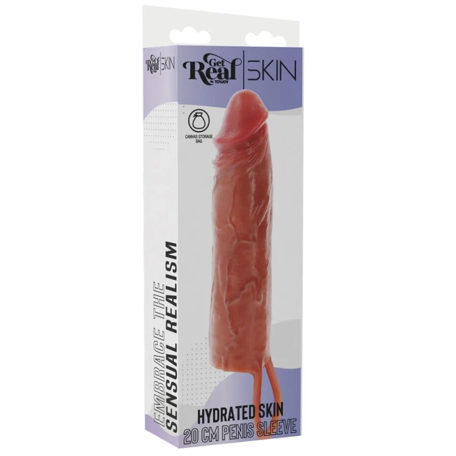 Silikon penis sleeve i karamellfärg, 20 cm