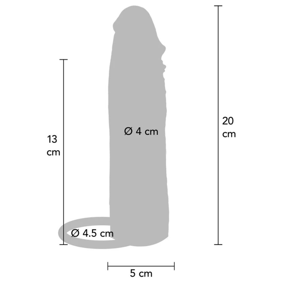 GET REAL Hydrated Skin silikon vibrator penis sleeve 20 cm