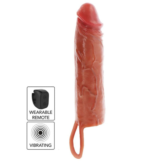 GET REAL - Hydrated Skin silikon vibrator penis sleeve karamell 20 cm
