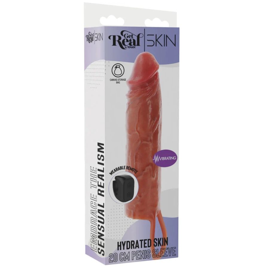 GET REAL Hydrated Skin silikon vibrator penis sleeve 20 cm