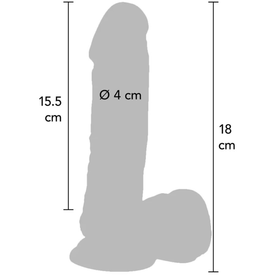 Get Real Dildo 18 cm med bollar och vibratorhud