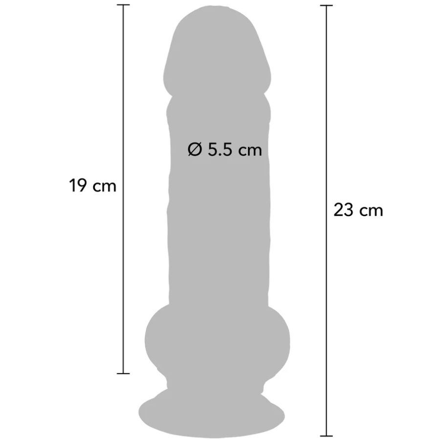 Get Real Deluxe realistisk penis med testiklar, extra tjock 23 cm