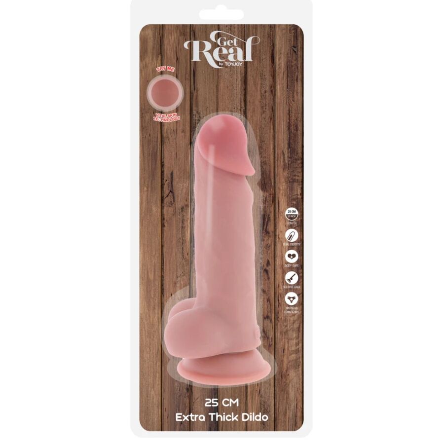Get Real Deluxe realistisk penis med testiklar 25 cm