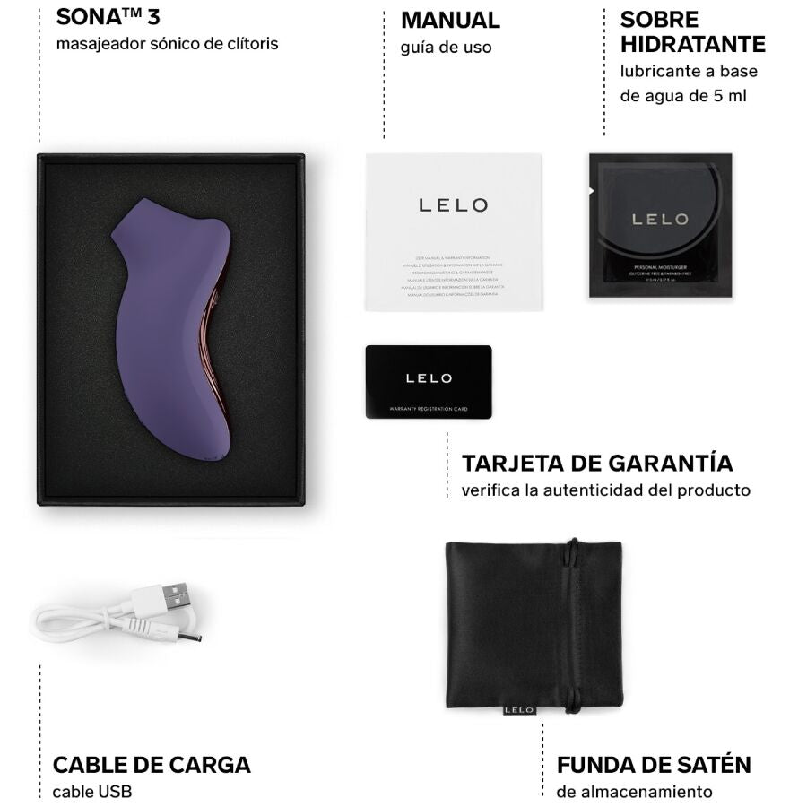 LELO SONA 3 Sonic klitoralmassager i färgen Cyber Purple