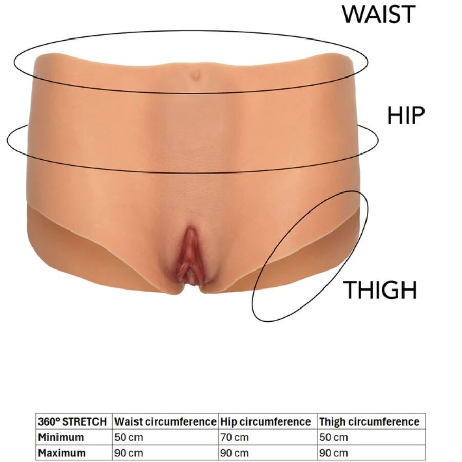 HIDDEN DESIRE - ALTER EGO Öppen Vagina & Ass Brief Medium Midja Köttfärg