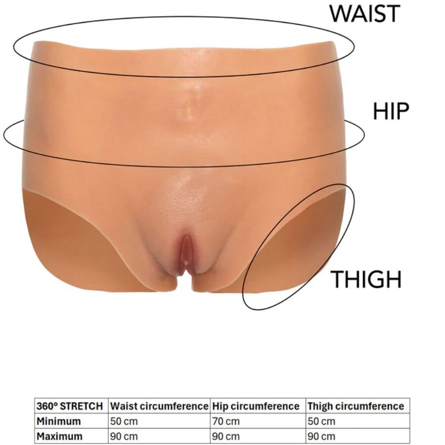 HIDDEN DESIRE - ALTER EGO ÖPPEN VAGINA BRIEF HÖG MIDJA KÖTTFÄRGAD