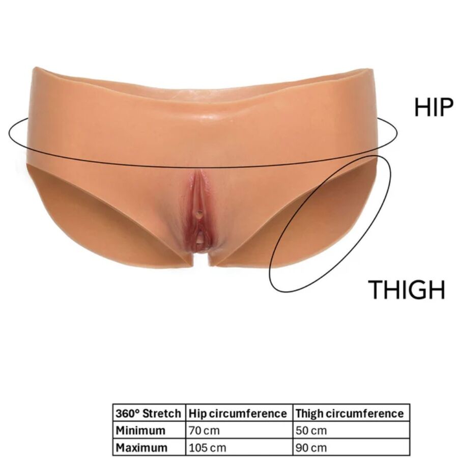 HIDDEN DESIRE - ALTER EGO Öppen Vagina Brief Låg Midja Köttfärgad