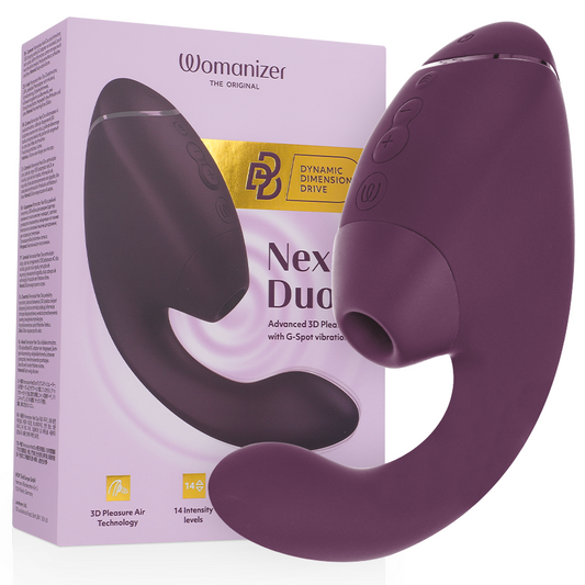 WOMANIZER - DUO NEXT DUAL CLITORAL & G-SPOT STIMULATOR MÖRKLILA