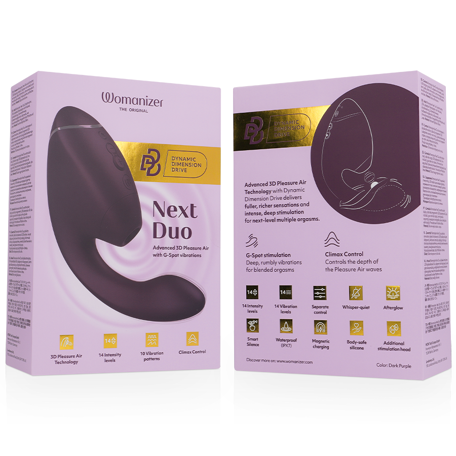 WOMANIZER DUO NEXT DUAL CLITORAL & G-SPOT STIMULATOR MÖRKLILA