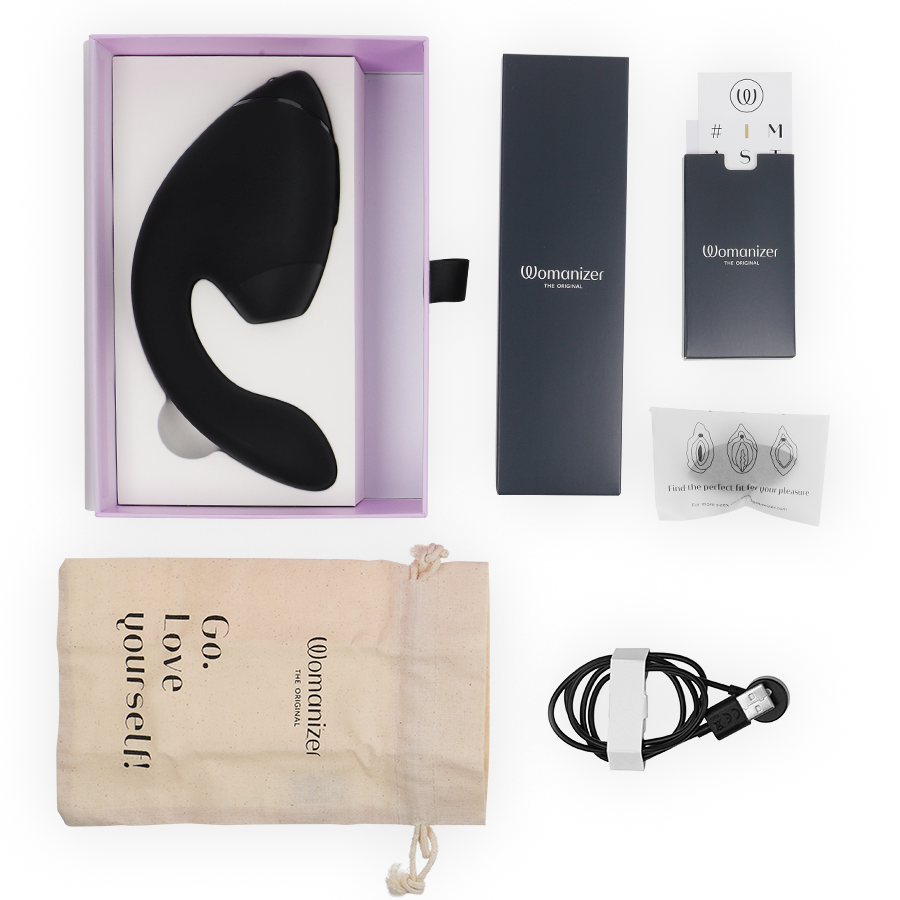 WOMANIZER DUO NEXT DUAL CLITORAL & G-SPOT STIMULATOR BLACK