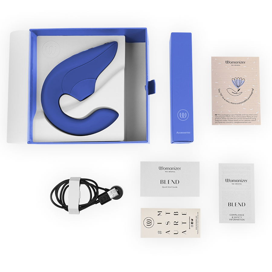 Womanizer Blend Rabbit Vibrator i vibrant blue