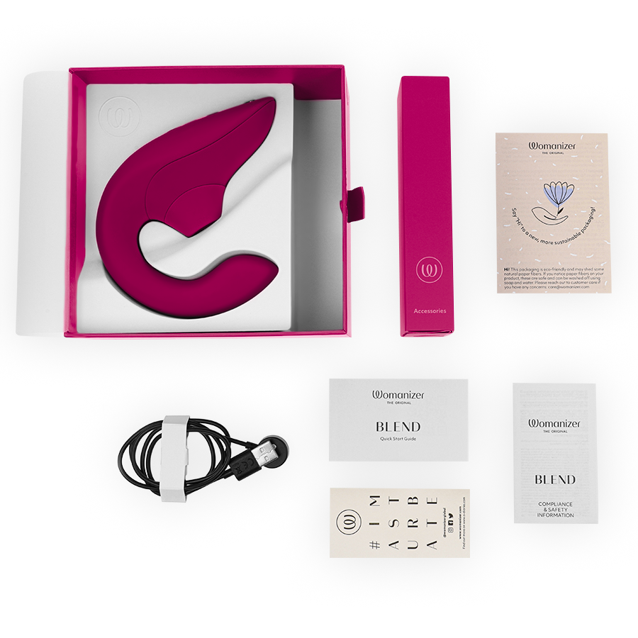 Womanizer Blend Rabbit Vibrator i färgen vibrant pink
