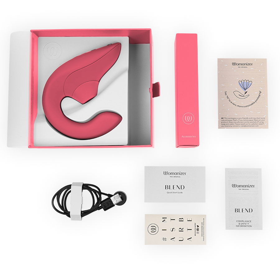 Womanizer Blend Rabbit Vibrator i färgen Vibrant Rose