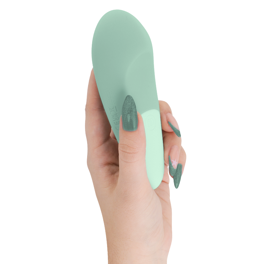 Womanizer Vibe Lay-On Silent Vibrator i färgen sage