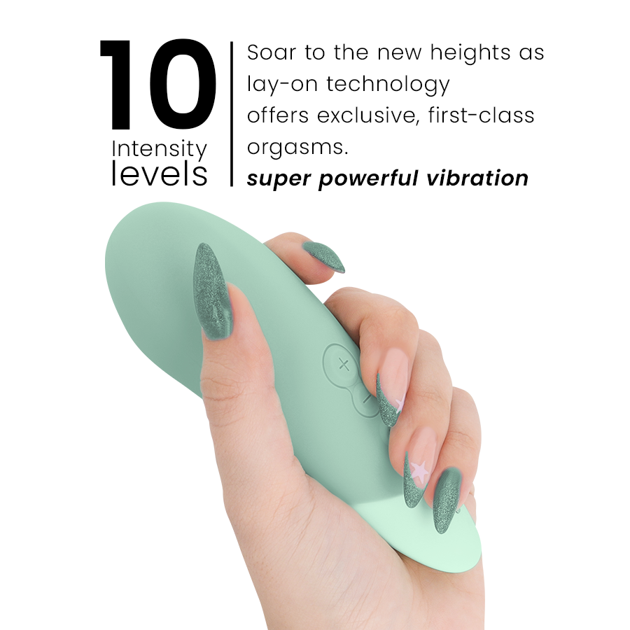 Womanizer Vibe Lay-On Silent Vibrator i färgen sage