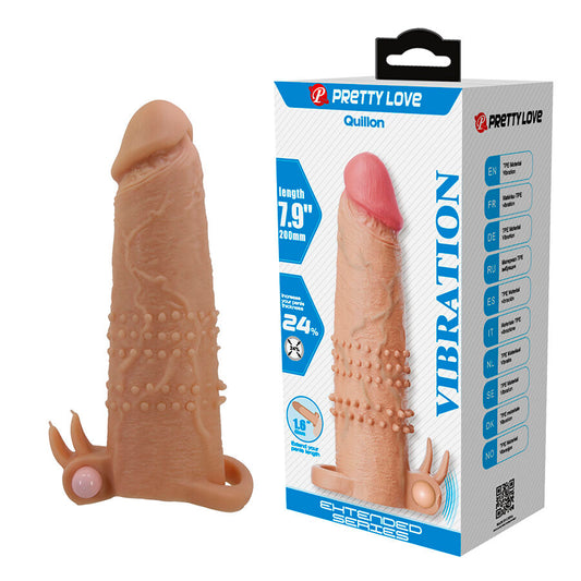 PRETTY LOVE - QUILLON PENIS SLEEVE WITH CLITORAL STIMULATOR AND VIBRATION