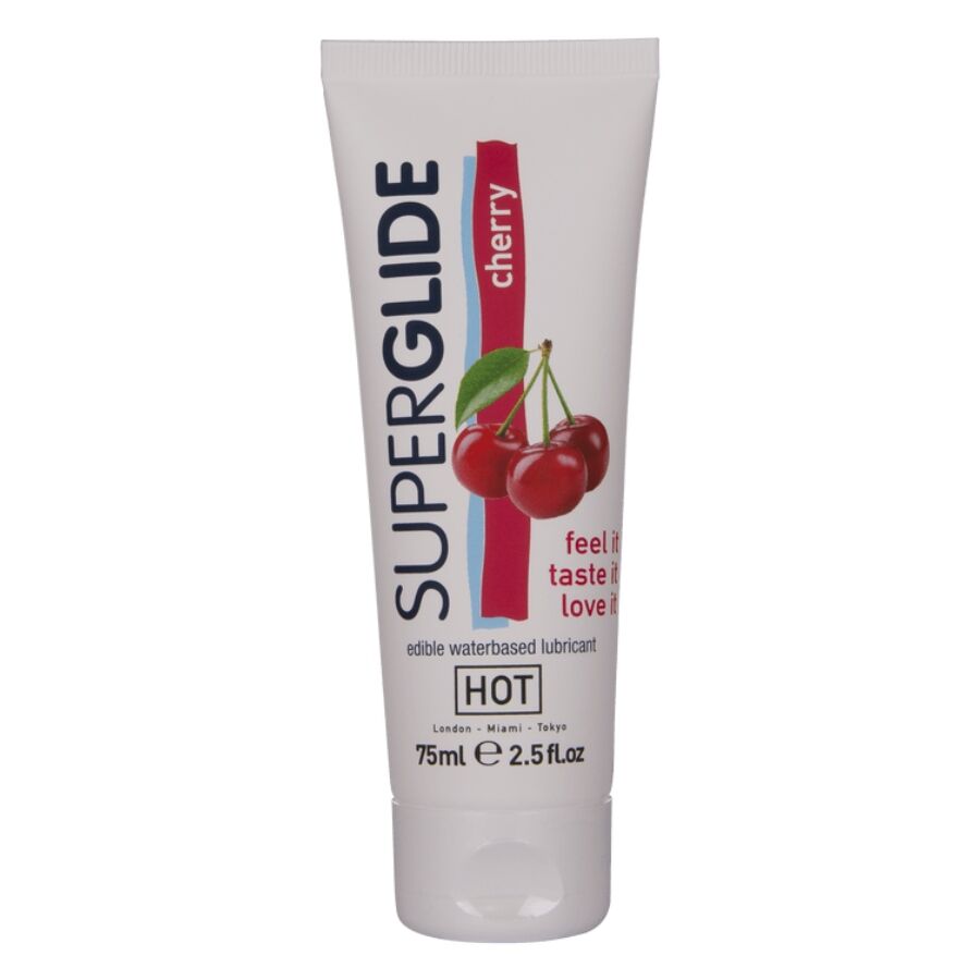 HOT Superglide ätbart glidmedel vattenbaserat körsbär 75 ml