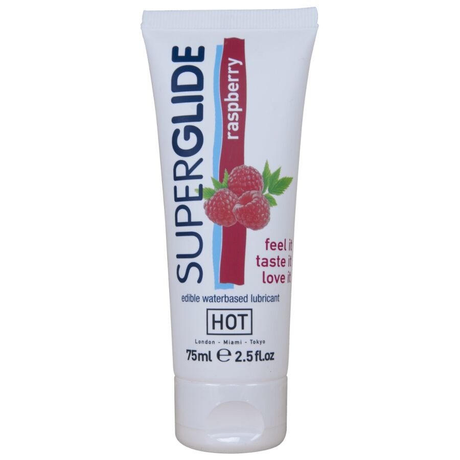 HOT Superglide ätbart glidmedel hallon 75 ml