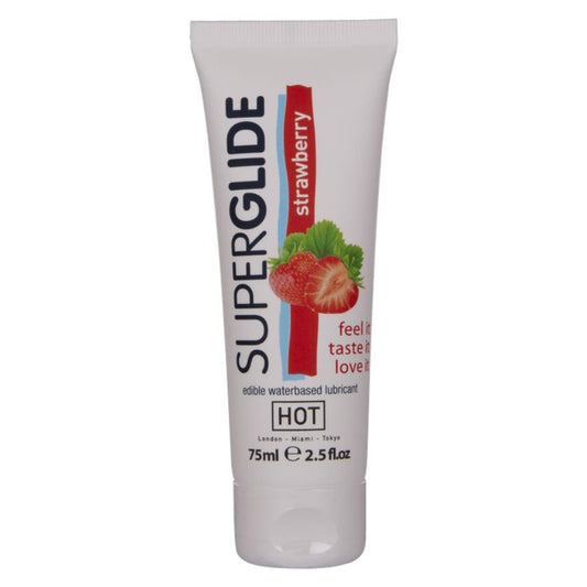 HOT Superglide ätbart glidmedel vattenbaserat jordgubb 75 ml