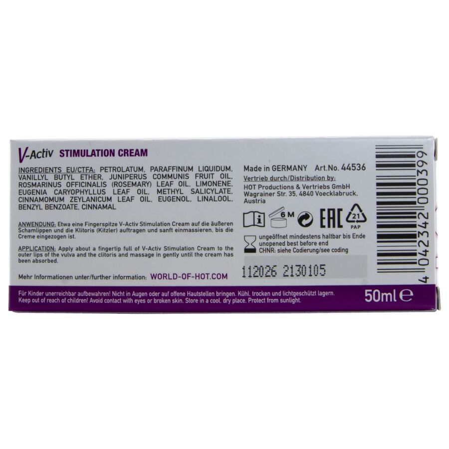 HOT - V-ACTIV STIMULATION CREAM FÖR KVINNOR 50 ML