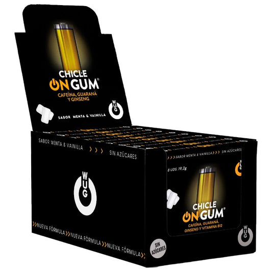 WUG GUM - ON CAFFEINE, GINSENG AND GUARANA GUM | DISPLAY 12 X 8 UNITS