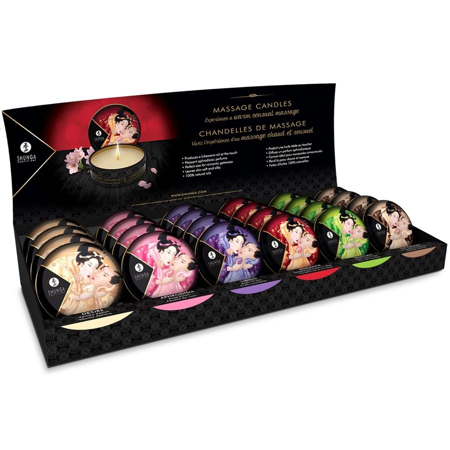 SHUNGA - MINI CARESS BY CANDLELIGHT MASSAGEKANDLER 24 ENHETER