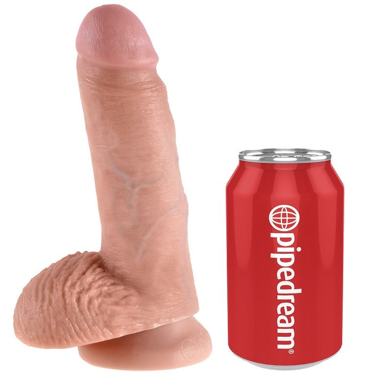 KING COCK - 7 DILDO FLESH MED BOLLAR 17,8 CM