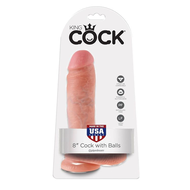 KING COCK - 8 DILDO FLESH MED BOLLAR 20.3 CM
