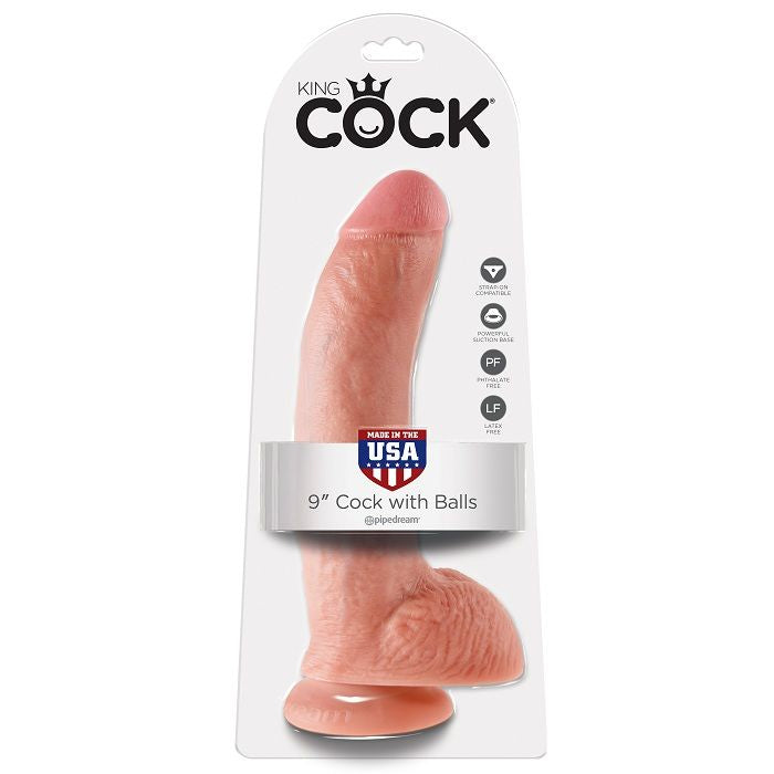 KING COCK - 9 DILDO FLESH MED BOLLAR 22,9 CM