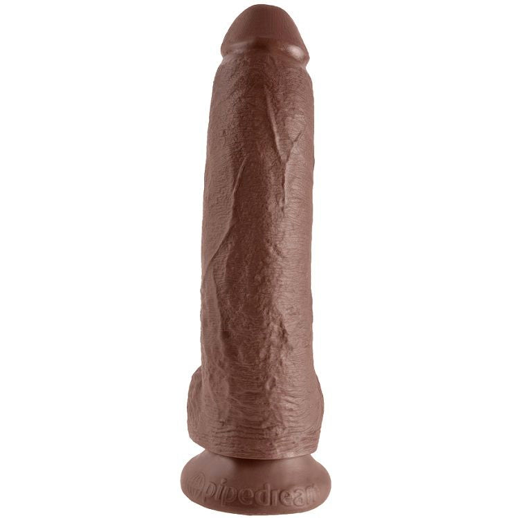 KING COCK - 9 DILDO BRUN MED BOLLAR 22,9 CM