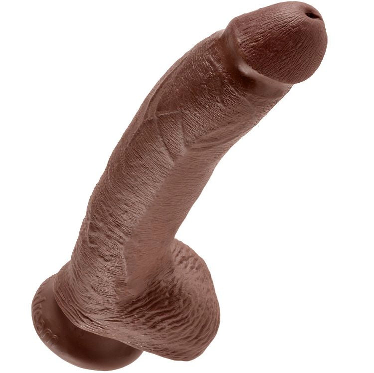 KING COCK - 9 DILDO BRUN MED BOLLAR 22,9 CM