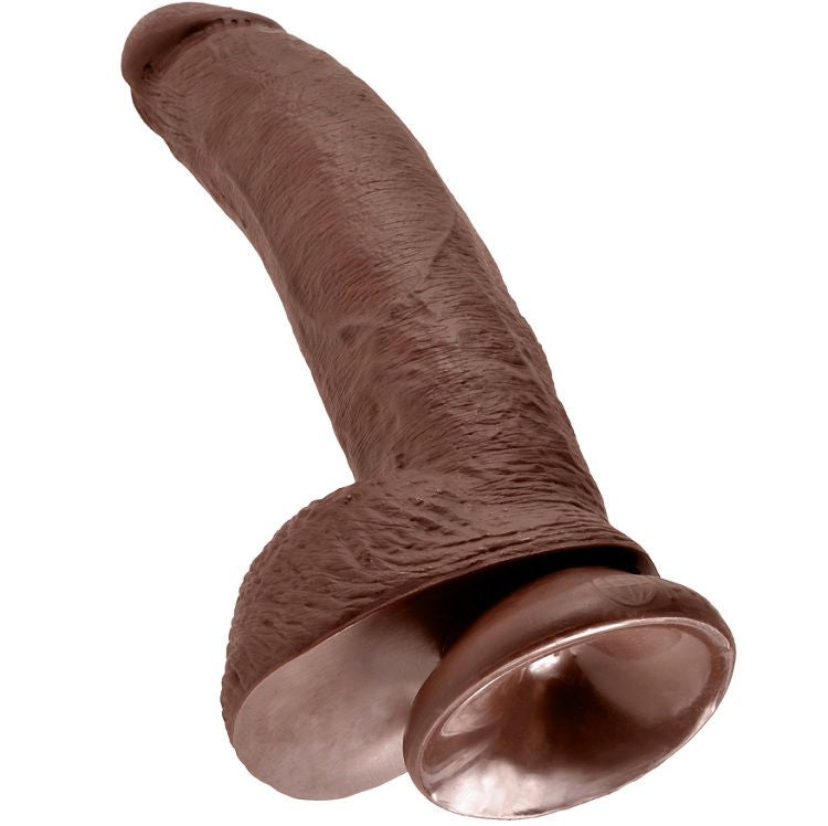 KING COCK - 9 DILDO BRUN MED BOLLAR 22,9 CM