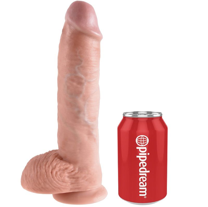 KING COCK 10 Dildo Flesh med bollar 26,5 cm