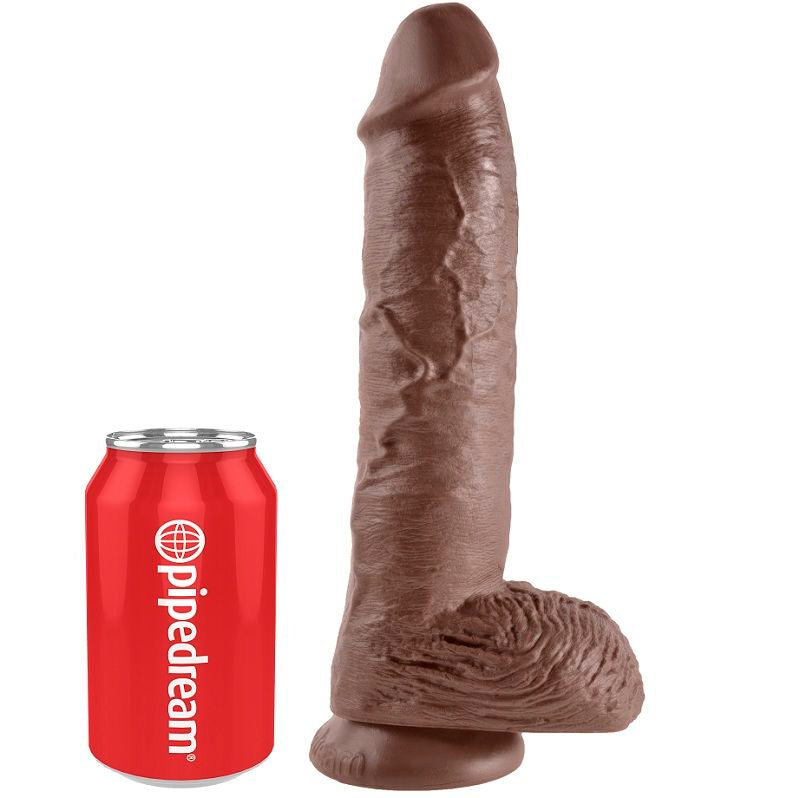 KING COCK - 10 DILDO BRUN MED BOLLAR 25,4 CM
