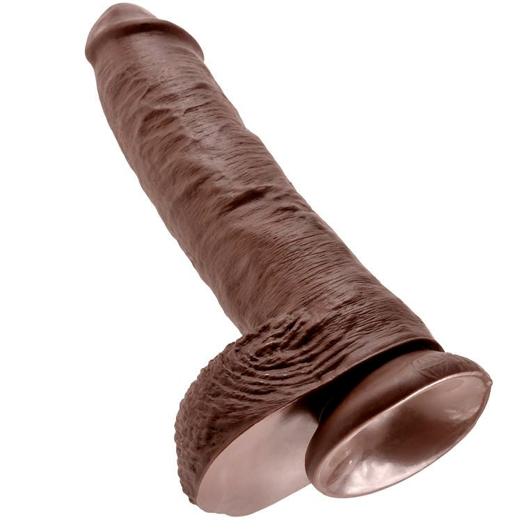 KING COCK - 10 DILDO BRUN MED BOLLAR 25,4 CM