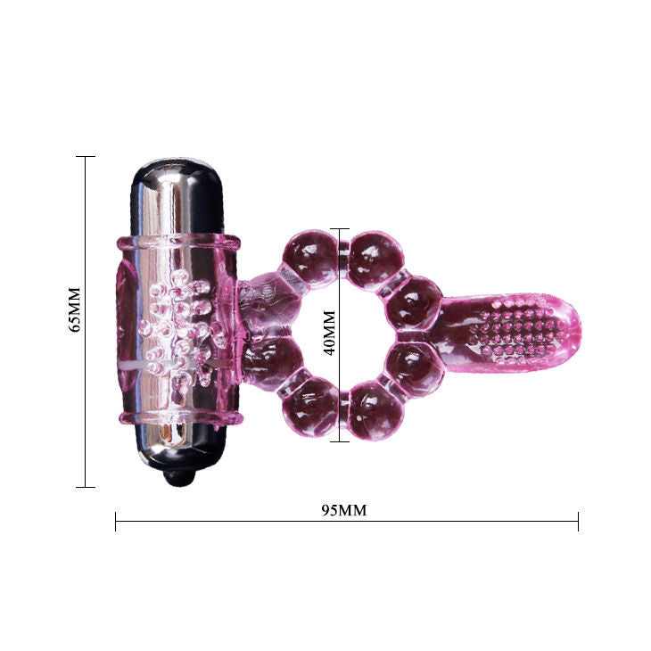 BAILE silikonring med rosa vibrationer och 10 rytmer