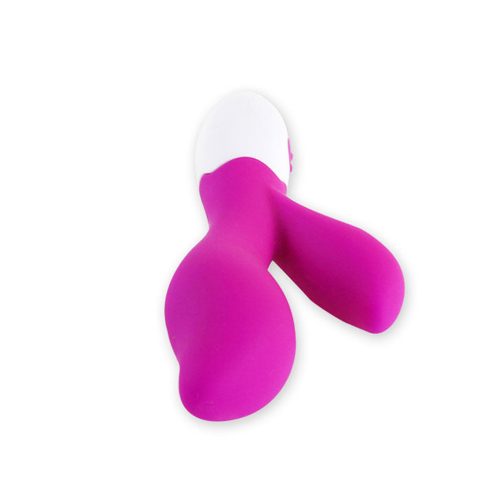 Elegant vibrator i lila och vitt för klitorisk och vaginal stimulering