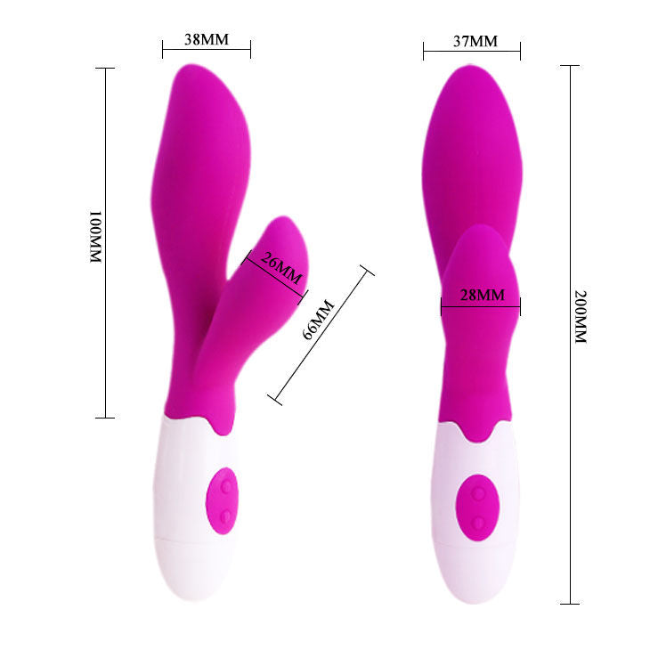 Elegant vibrator i lila och vitt för klitorisk och vaginal stimulering