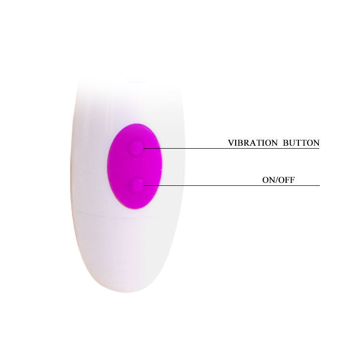 Elegant vibrator i lila och vitt för klitorisk och vaginal stimulering