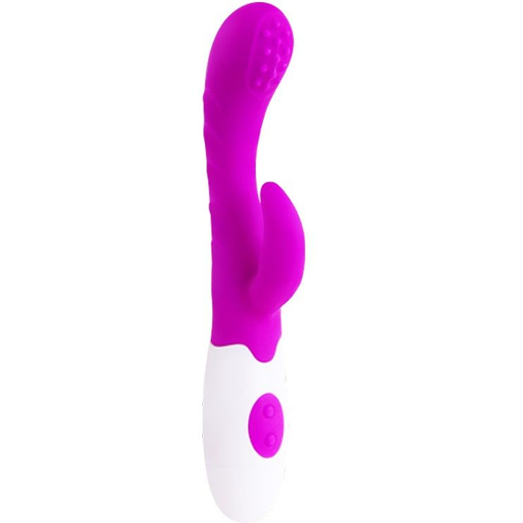 Elegant lila och vit vibrator för klitorisk och vaginal stimulering
