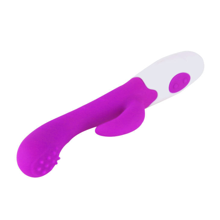 Elegant lila och vit vibrator för klitorisk och vaginal stimulering