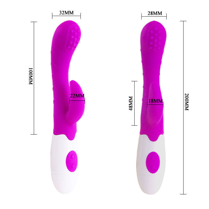 Elegant lila och vit vibrator för klitorisk och vaginal stimulering