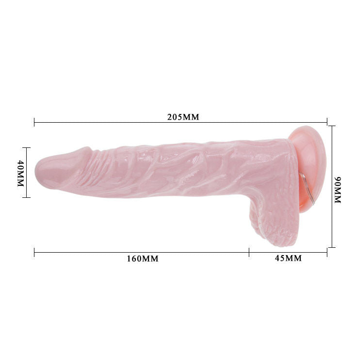 BAILE Super Vibro Dong V, realistisk dildo med sugkopp