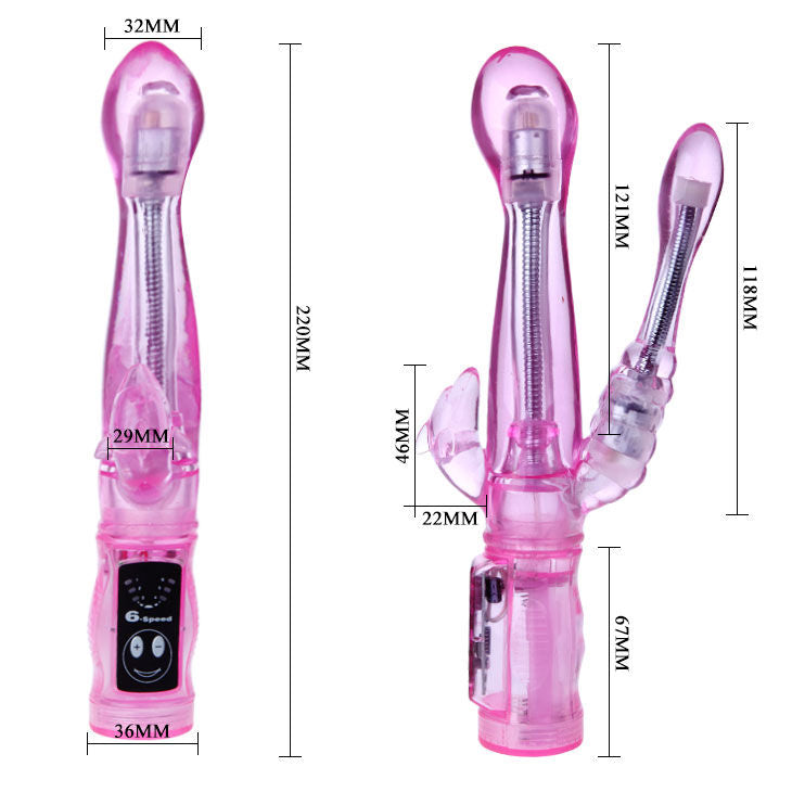 BAILE flexibel vibrator med analstimulator