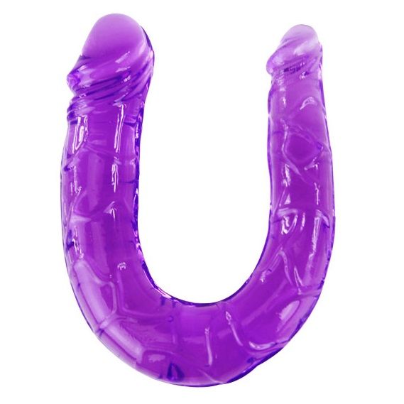 Dubbel dildo i lila flexibel gelé från BAILE