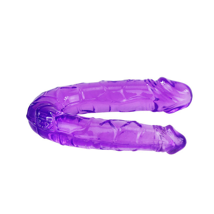 Dubbel dildo i lila flexibel gelé från BAILE